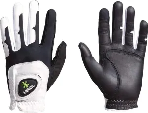 HIRZL GRIPPP FIT Golf Glove – All Weather Mens Golf Glove (White/Black) | Kangaroo Leather & Lycra | Ultimate Grip in Wet or Dry Conditions