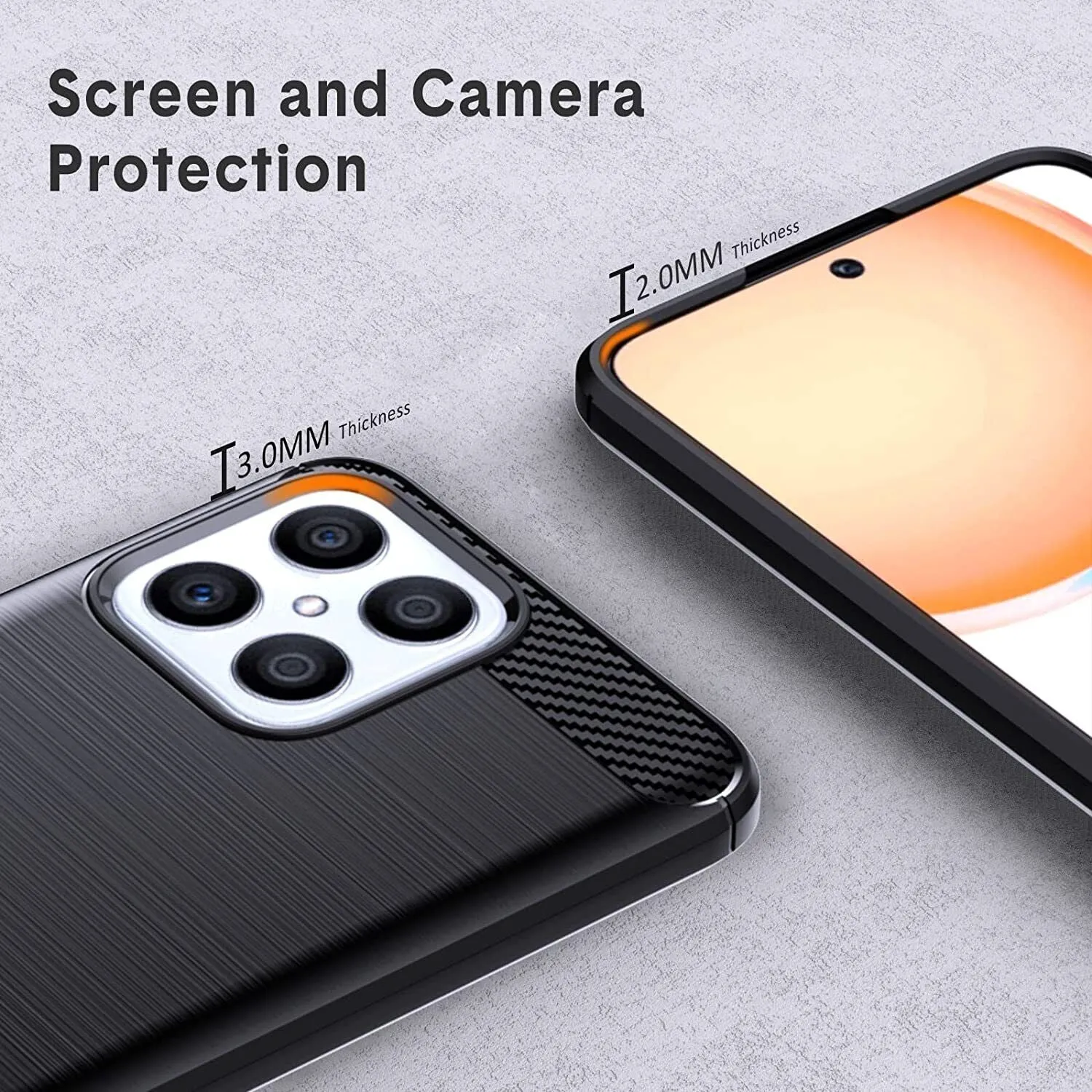 Honor X8 4G / 5G Case Carbon Fibre Gel Cover Slim Shockproof