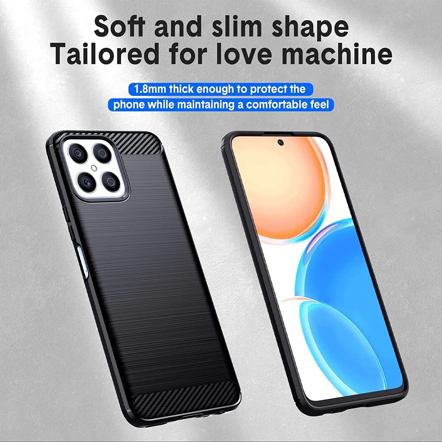 Honor X8 4G / 5G Case Carbon Fibre Gel Cover Slim Shockproof