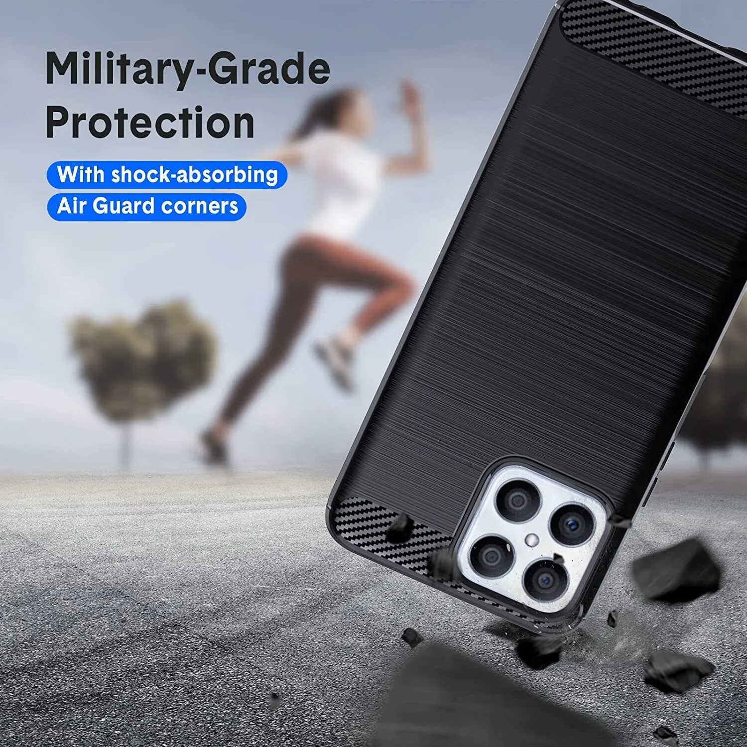 Honor X8 4G / 5G Case Carbon Fibre Gel Cover Slim Shockproof