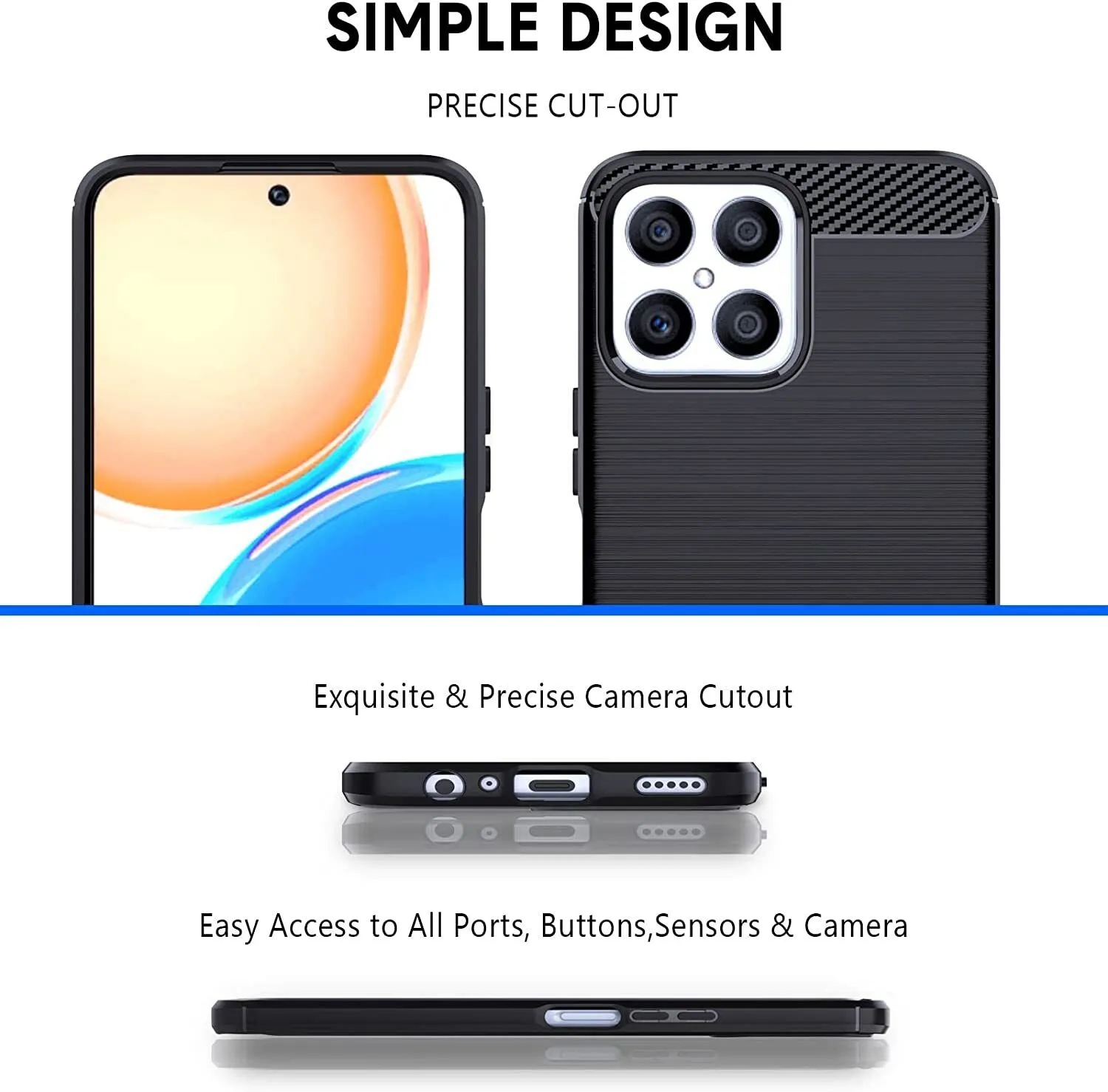 Honor X8 4G / 5G Case Carbon Fibre Gel Cover Slim Shockproof