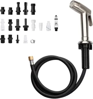 Houtingmaan Kitchen Sink Sprayer,Dual Function Kitchen Side Sprayer with Adjustable Flow Controller,Kitchen Sprayer Head Replacement Brushed Nickel,Side Sprayer for Kitchen Sink with Hose and Holder