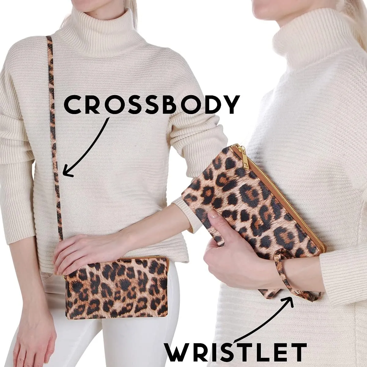 Humble Chic NY Vegan Leather Wristlet Purse for Women - Small Clutch Purse with Shoulder and Wrist Straps