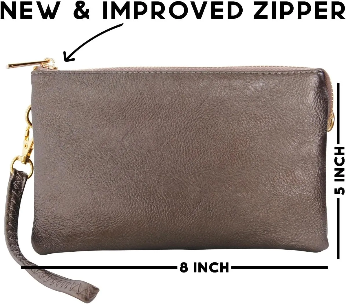 Humble Chic Vegan Leather Wristlet Purse for Women - Small Clutch Purse with Shoulder and Wrist Straps