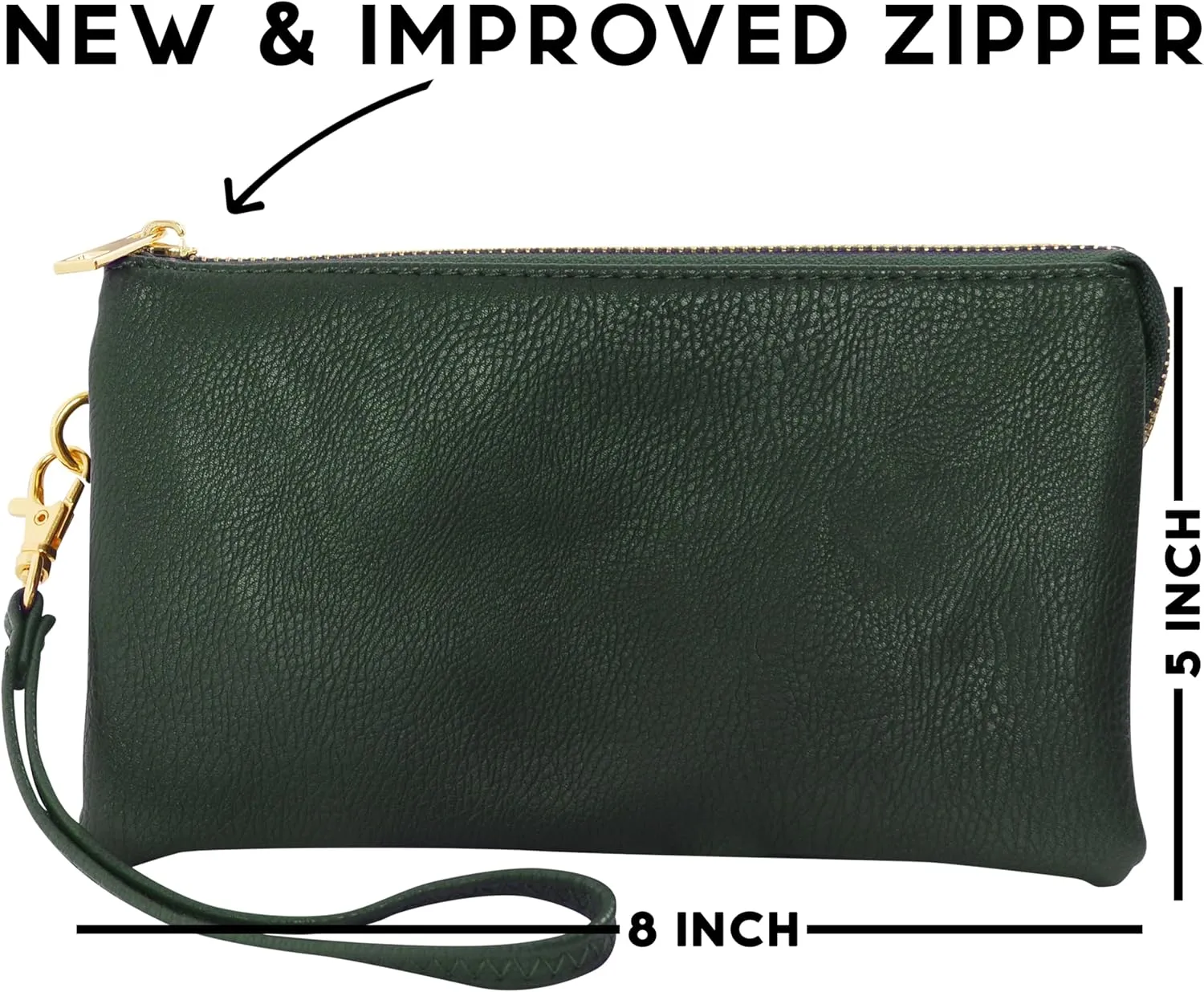 Humble Chic Vegan Leather Wristlet Purse for Women - Small Clutch Purse with Shoulder and Wrist Straps