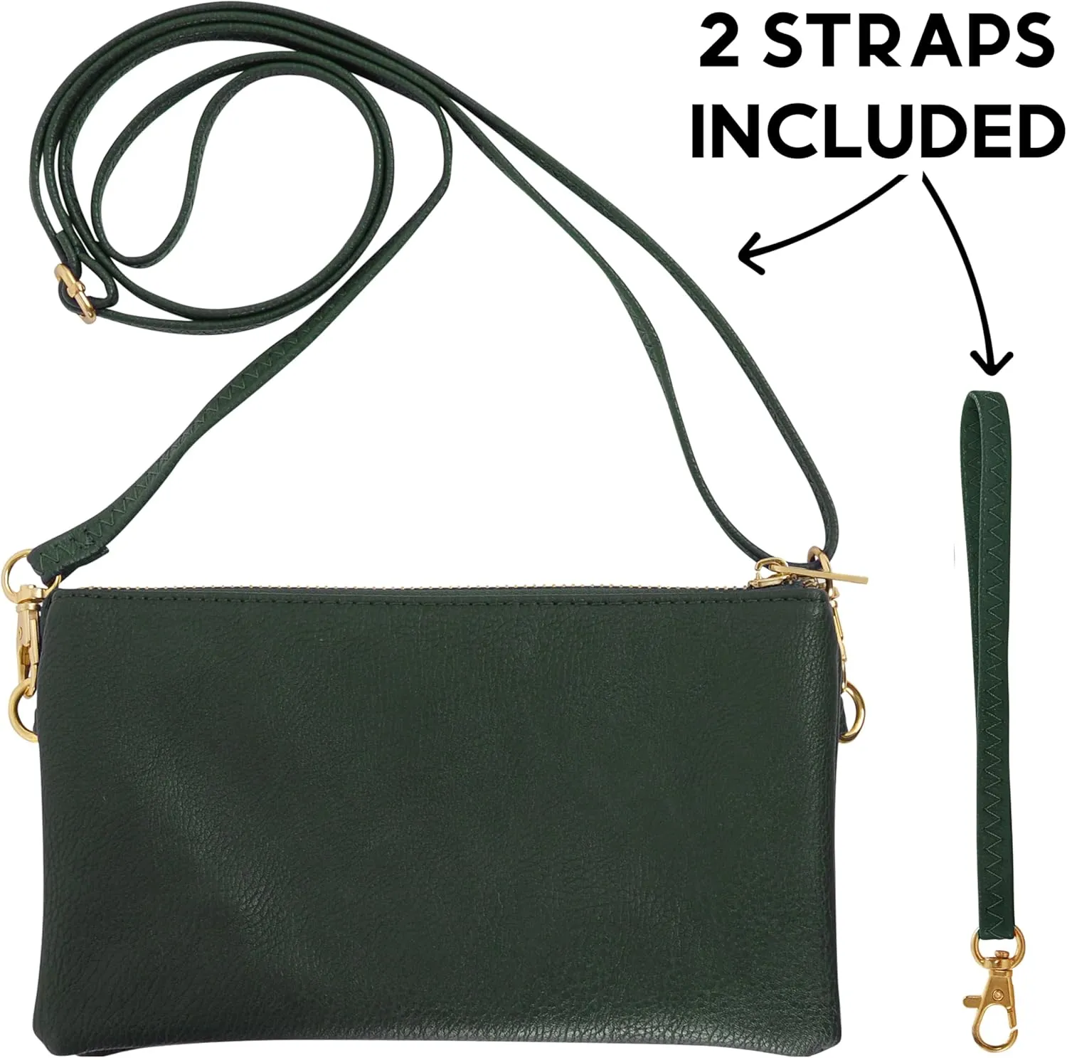 Humble Chic Vegan Leather Wristlet Purse for Women - Small Clutch Purse with Shoulder and Wrist Straps