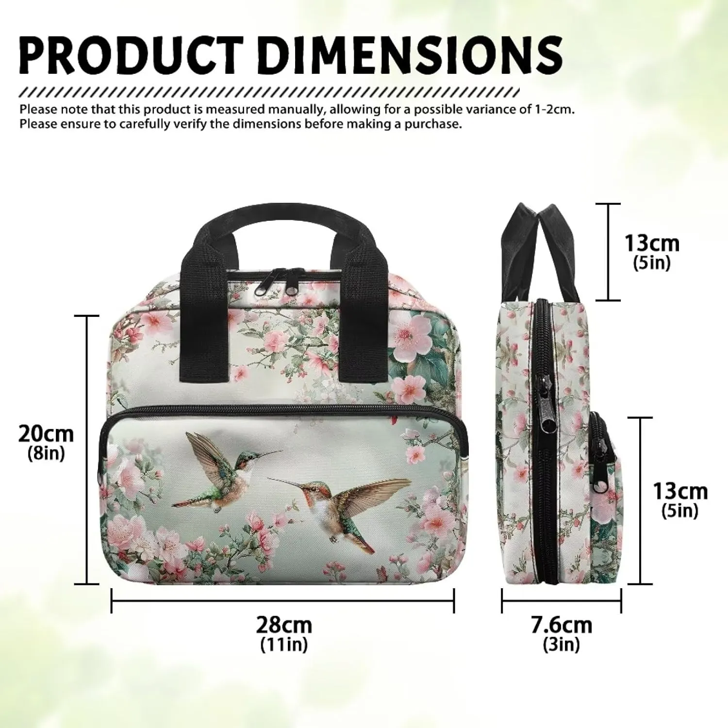 Hummingbird Flower Large Bible Cases Lightweight Bible Cover with Handles Bible Cover Case for Women Stylish Womens Bible Bag for Church Worship
