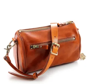 IJUN Handmade Vintage Small Crossbody Purse for Women - Full Grain Oil Vegetable Tanned Leather Shoulder Bag S Size