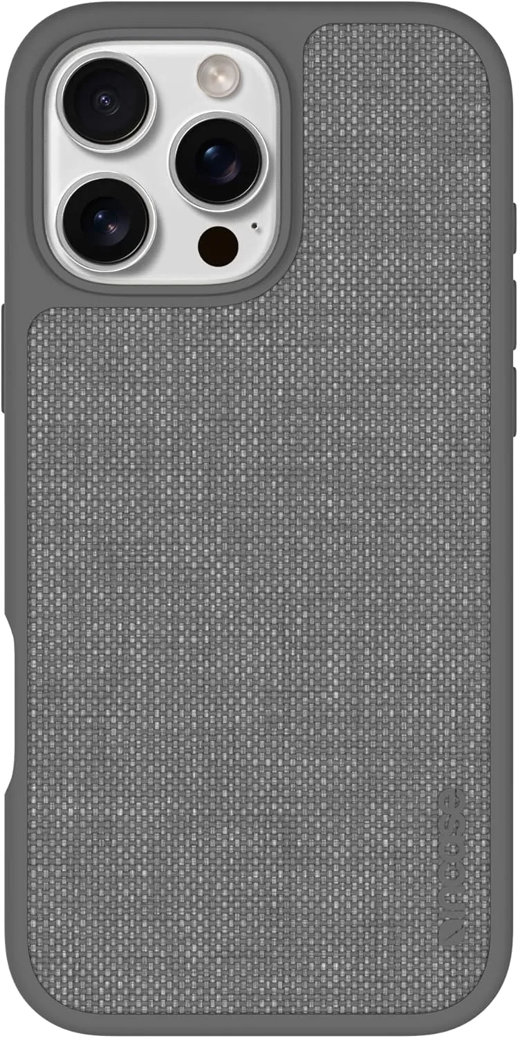 Incase ICON Case with Woolenex & MagSafe for iPhone 16 Pro Max - Durable, Stylish, Protective, Lightweight, Water-Resistant, Scratch-Resistant with Wireless Magsafe Charging - Asphalt Woolenex