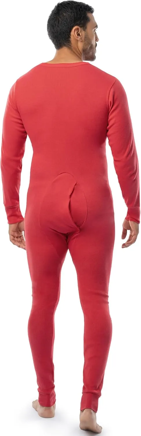Indera Men's Cotton Rib Knit Union Suit