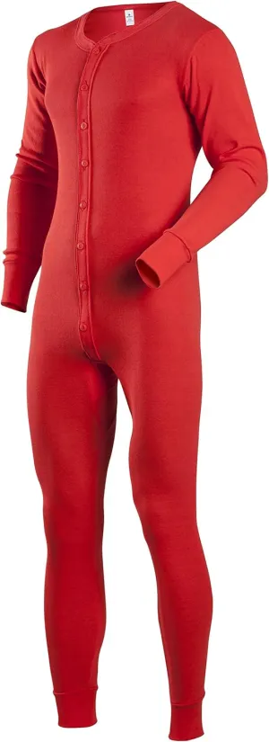 Indera Men's Cotton Rib Knit Union Suit