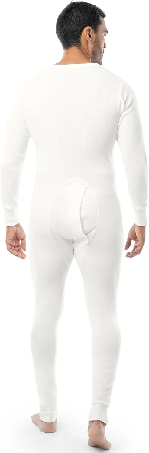Indera Men's Cotton Rib Knit Union Suit