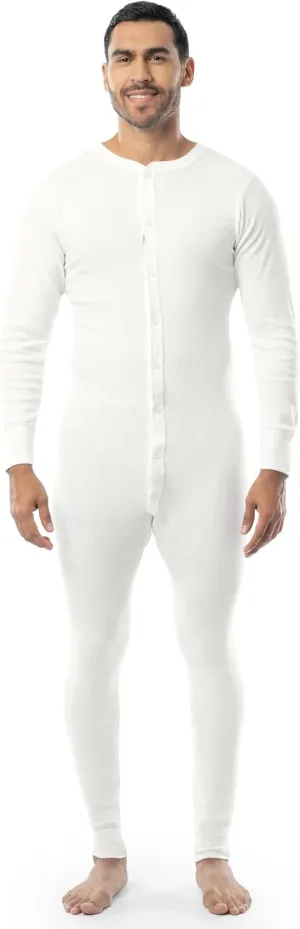Indera Men's Cotton Rib Knit Union Suit