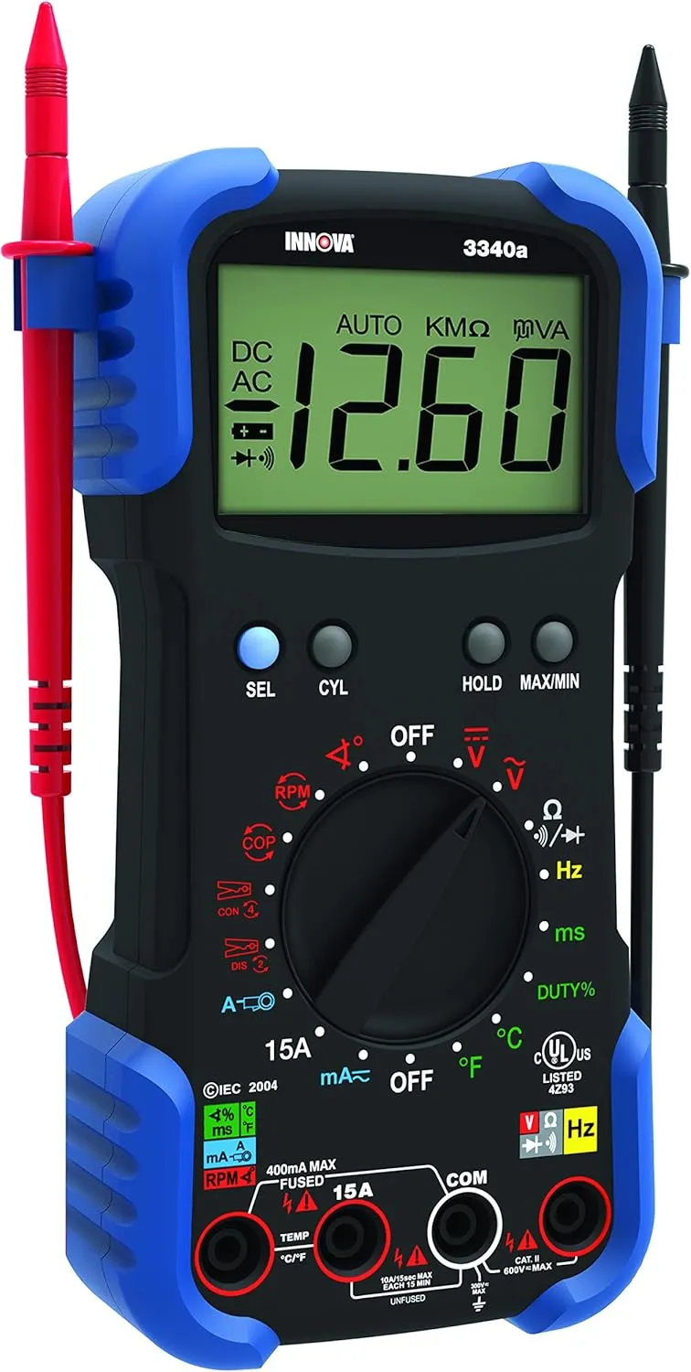Innova 3340 Professional Automotive Digital Multimeter, Black