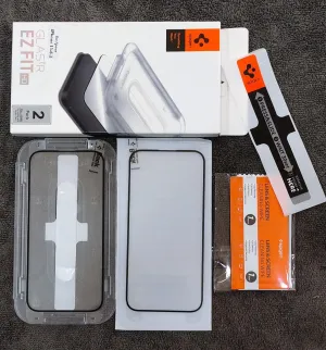 iPhone 16 Edge to Edge Black Border Tempered Glass 9H Hardness - Pack of 2