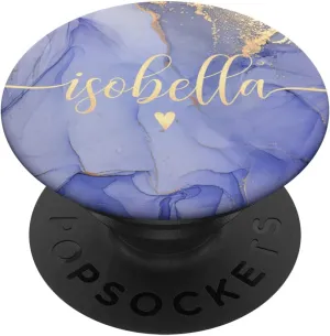 Isobella Letter I Initial Cute Purple Personalized PopSockets Swappable PopGrip