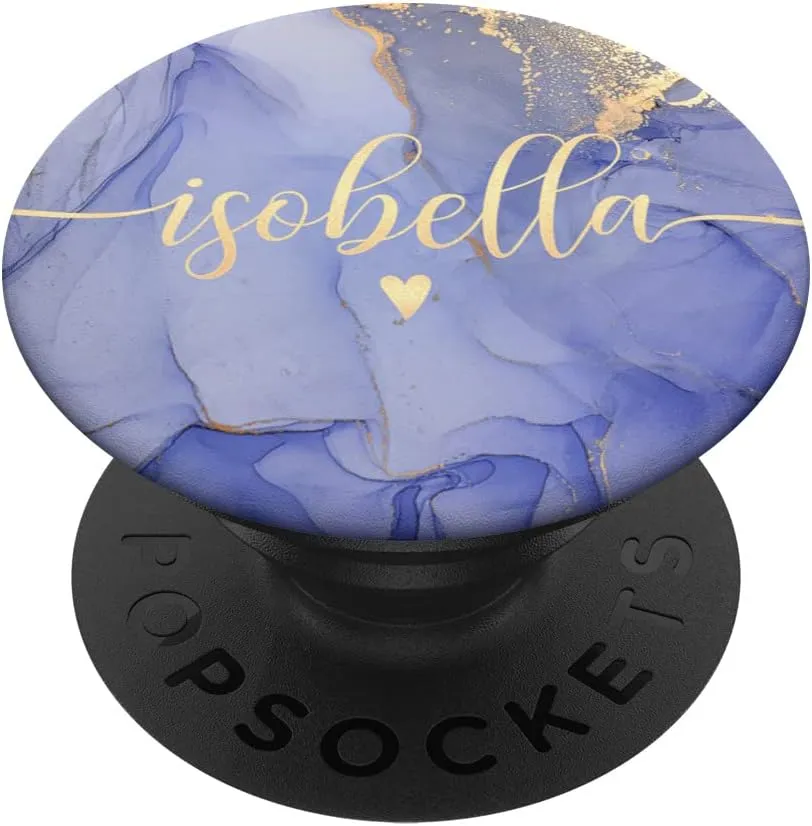 Isobella Letter I Initial Cute Purple Personalized PopSockets Swappable PopGrip