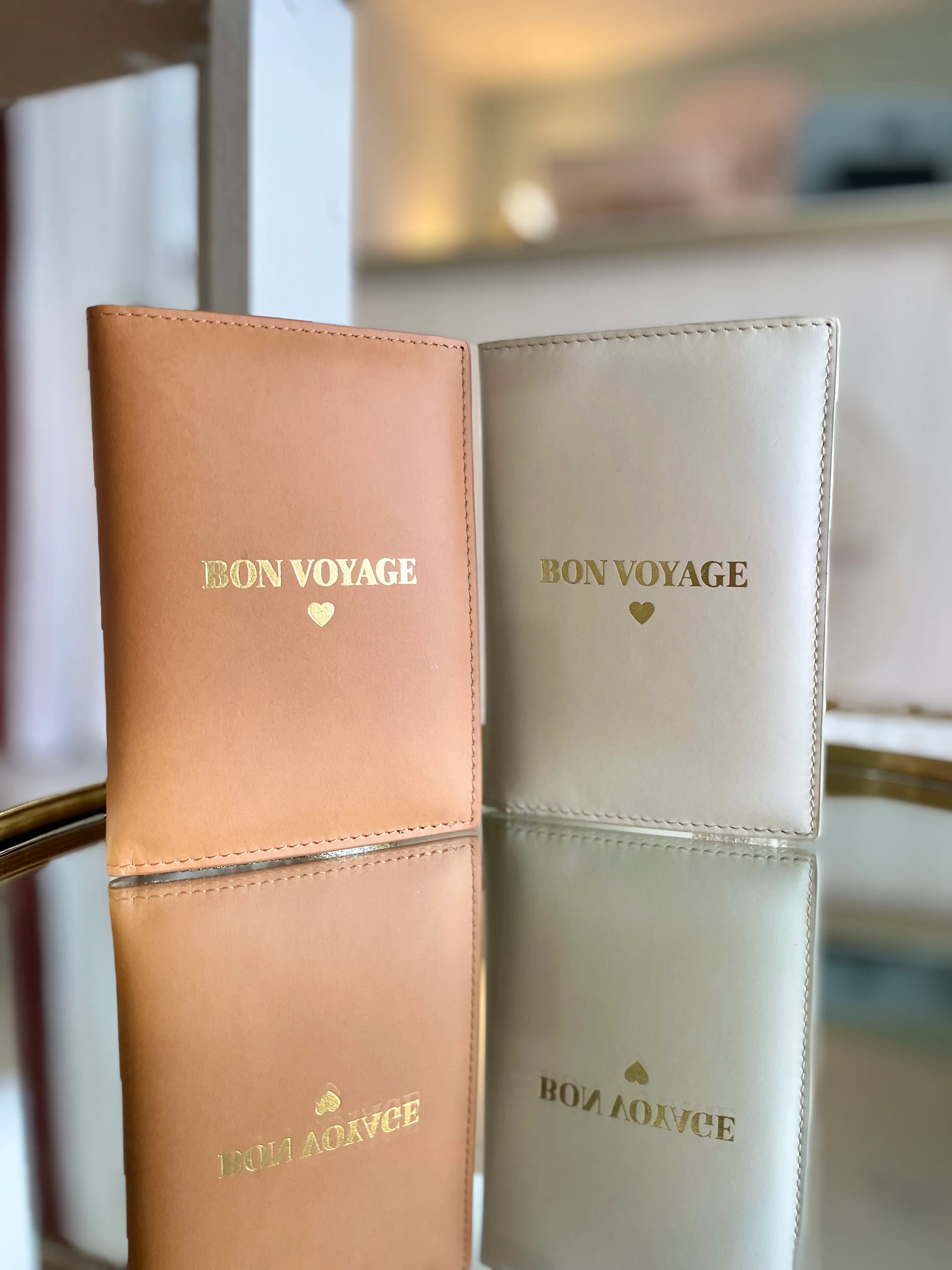 Ivory Leather Passport Holder