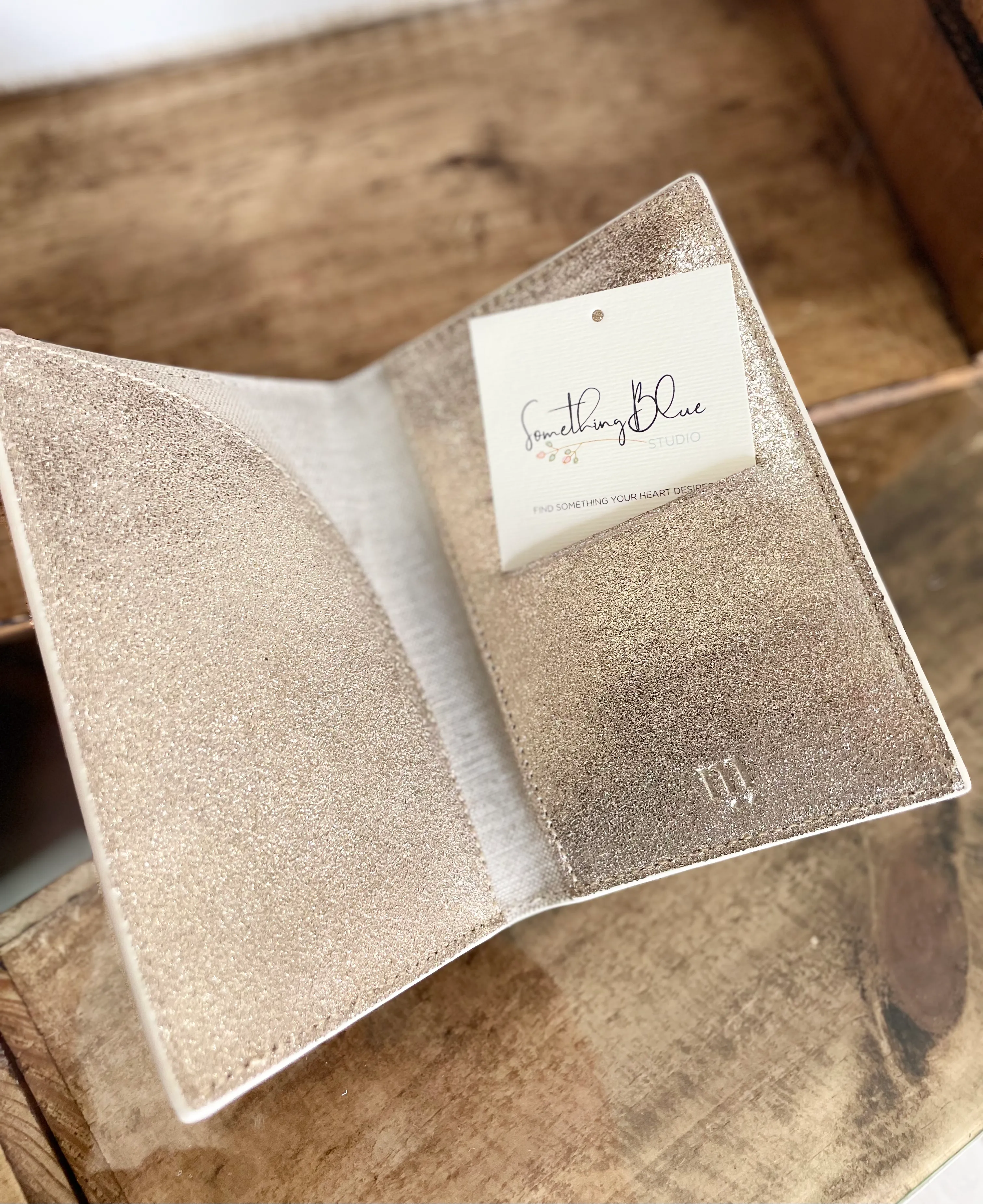 Ivory Leather Passport Holder