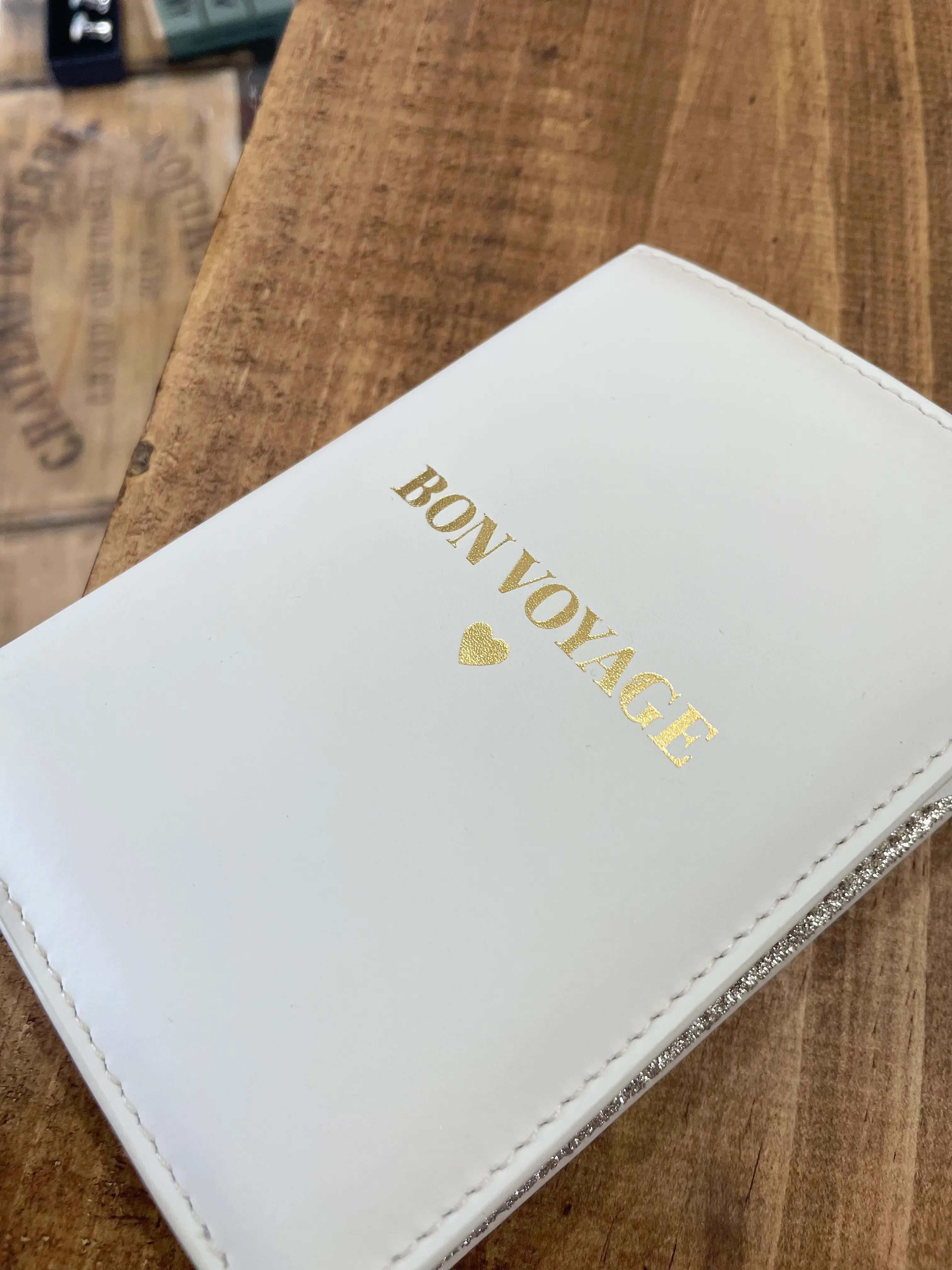 Ivory Leather Passport Holder
