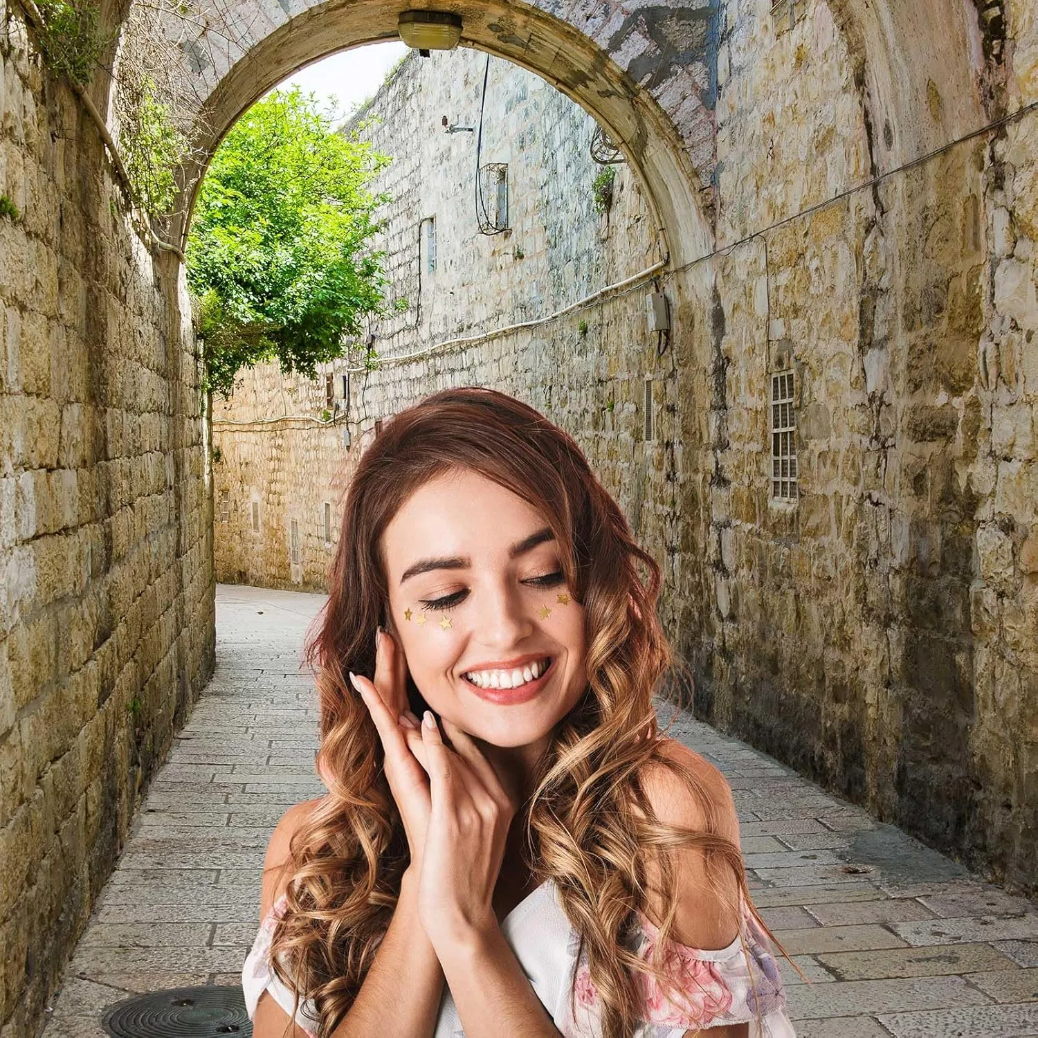 Jerusalem Old City Street Backdrop Dolorosa Avenue Ancient Street Photography Background Israel Arches Stone Wall Buildings Background Decors Jerusalem City Stone Wall Travel Backdrop 7x5ft
