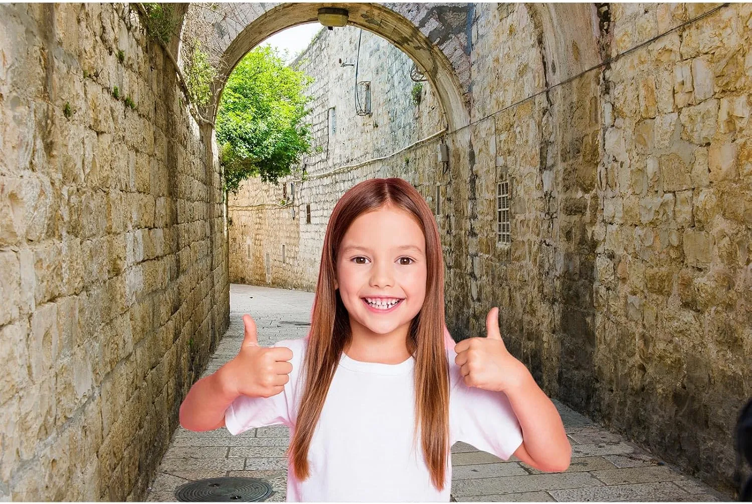 Jerusalem Old City Street Backdrop Dolorosa Avenue Ancient Street Photography Background Israel Arches Stone Wall Buildings Background Decors Jerusalem City Stone Wall Travel Backdrop 7x5ft