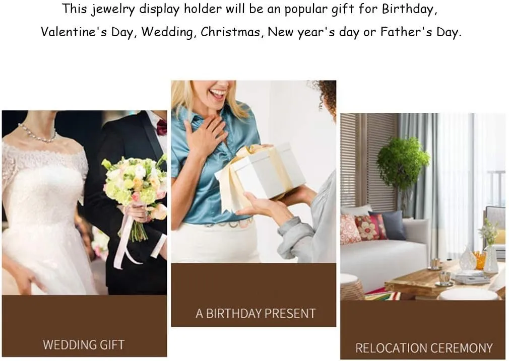 Jewelry Box Jewelry Box With Skylight Large Capacity 2 Drawers Watches Box Ring Earring Necklace Glasses Storage Box,No Jewelry (Color : Natural, Size : 31.5 * 19 * 13cm)