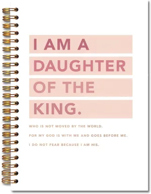 JINYO Pink Christian Notebook, I am a Daughter of the King Bible Journal, Religious Prayer Journal for Woman, Church Notes Notebook, Scripture Spiral Notebooks 5.5x8.3 Inch