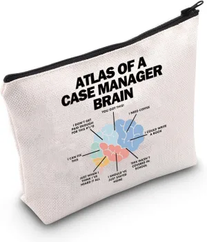 JNIAP Case Manager Gift Atlas Of A Case Manager Brain Cosmetic Bag Care Coordinator Manager Gift (Case Manager Brain Bag)