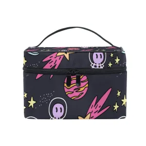 JRDD Cosmetic Bag Little Spaceship Alien Tote Makeup Bag Organizer Toiletry Bags Travel Cosmetic Bag Large Capacity Cosmetic Train Cases Cosmetic Bags For Women