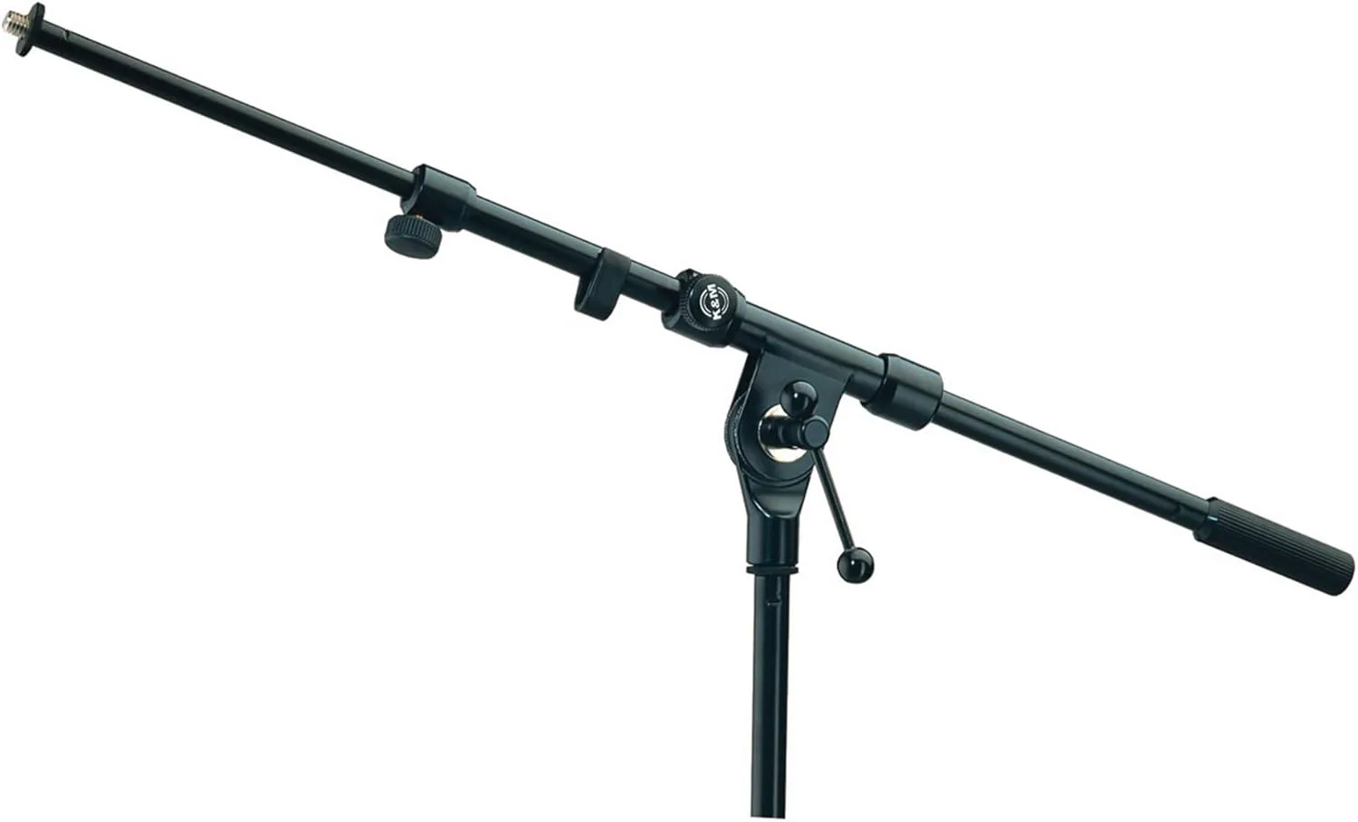 K&M - König & Meyer 21110.500.55 - Classic Two-Piece Telescopic Boom Arm - Smooth, Silent and Scratch Free Position Changes - Professional Grade for all Musicians - German Made - Black