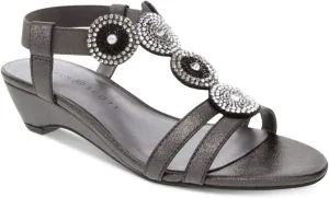 Karen Scott Womens Catrinaa Faux Leather Evening Sandals Gray 7 Medium (B,M)