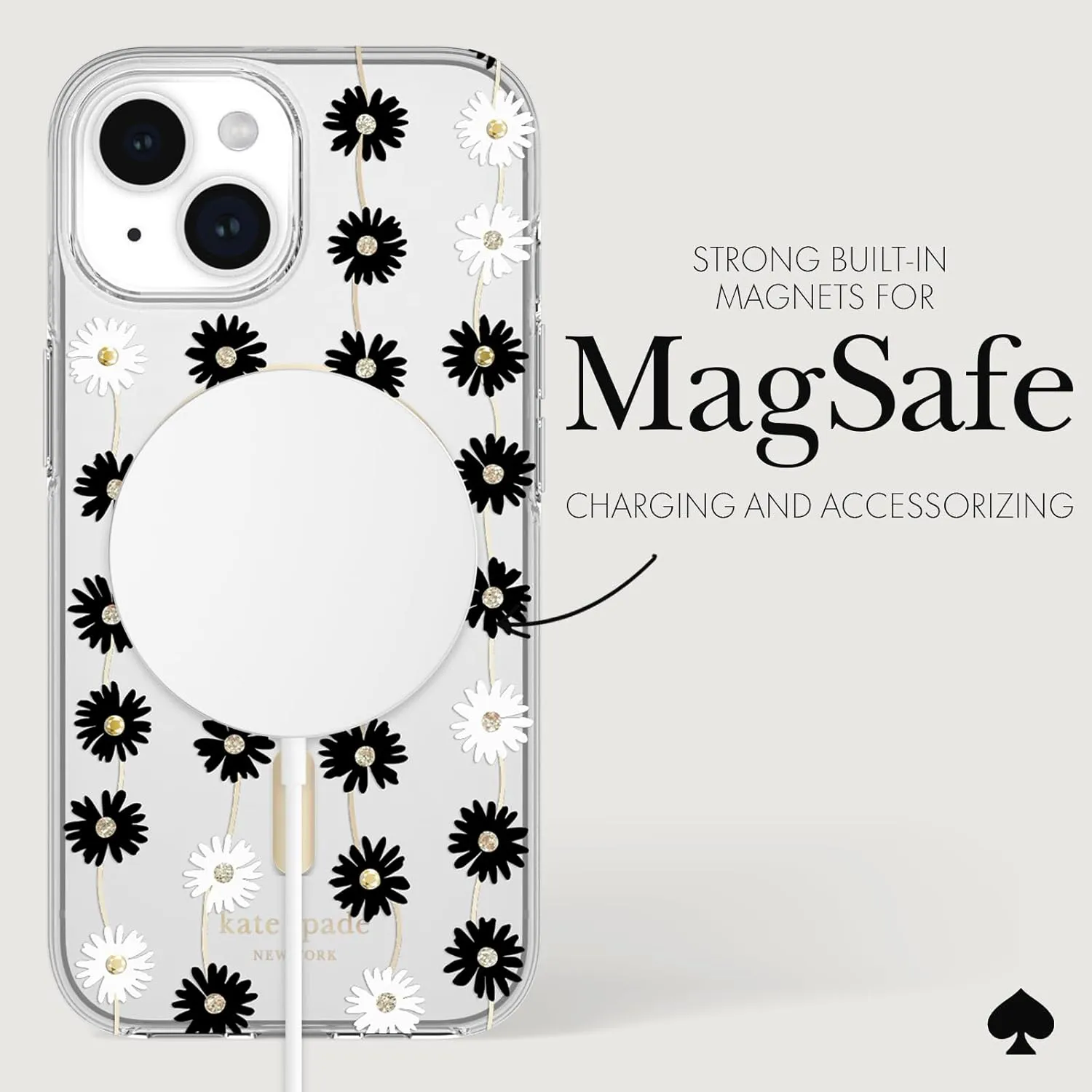 kate spade new york iPhone 15 Case / 14 / 13, Compatible with MagSafe - Daisy Chain