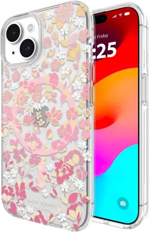 kate spade new york iPhone 15 Case / 14 / 13, Compatible with MagSafe - Flowerbed Pink Ombre