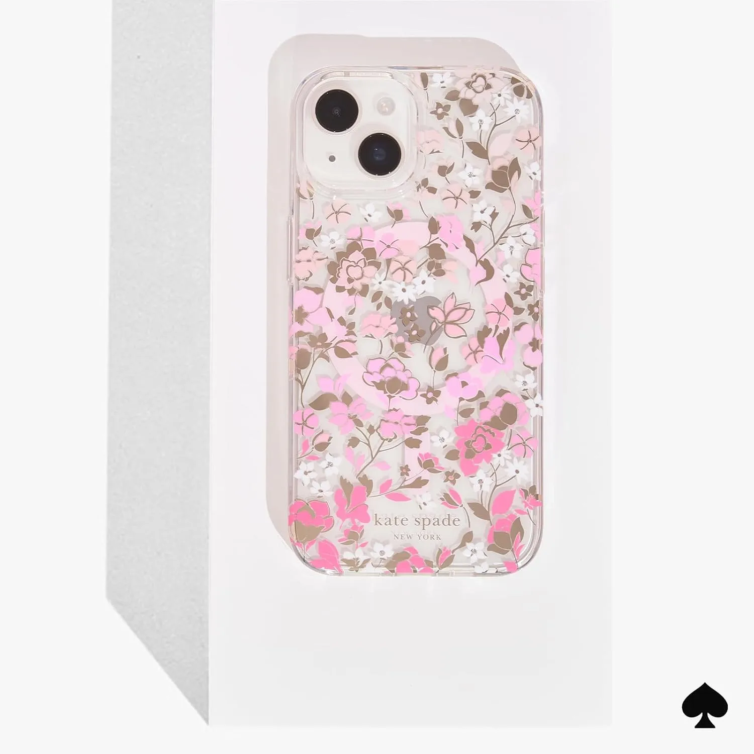 kate spade new york iPhone 15 Case / 14 / 13, Compatible with MagSafe - Flowerbed Pink Ombre