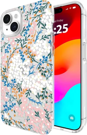 Kate Spade New York iPhone 15 Plus Case, Compatible with MagSafe - Multi Floral Rose & Pacific Green