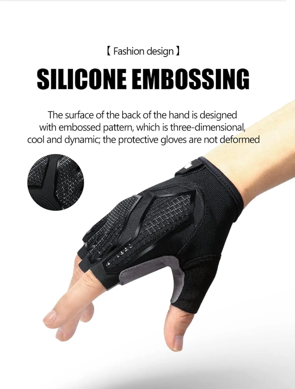 KeuLEn Mens Cycling Gloves, Mountain Bike Gloves Half Finger Road Racing Riding Gloves Gel Padded Breathable Shock-Absorbing Anti-Slip Biking MTB Motorcycle Gloves for Men Women