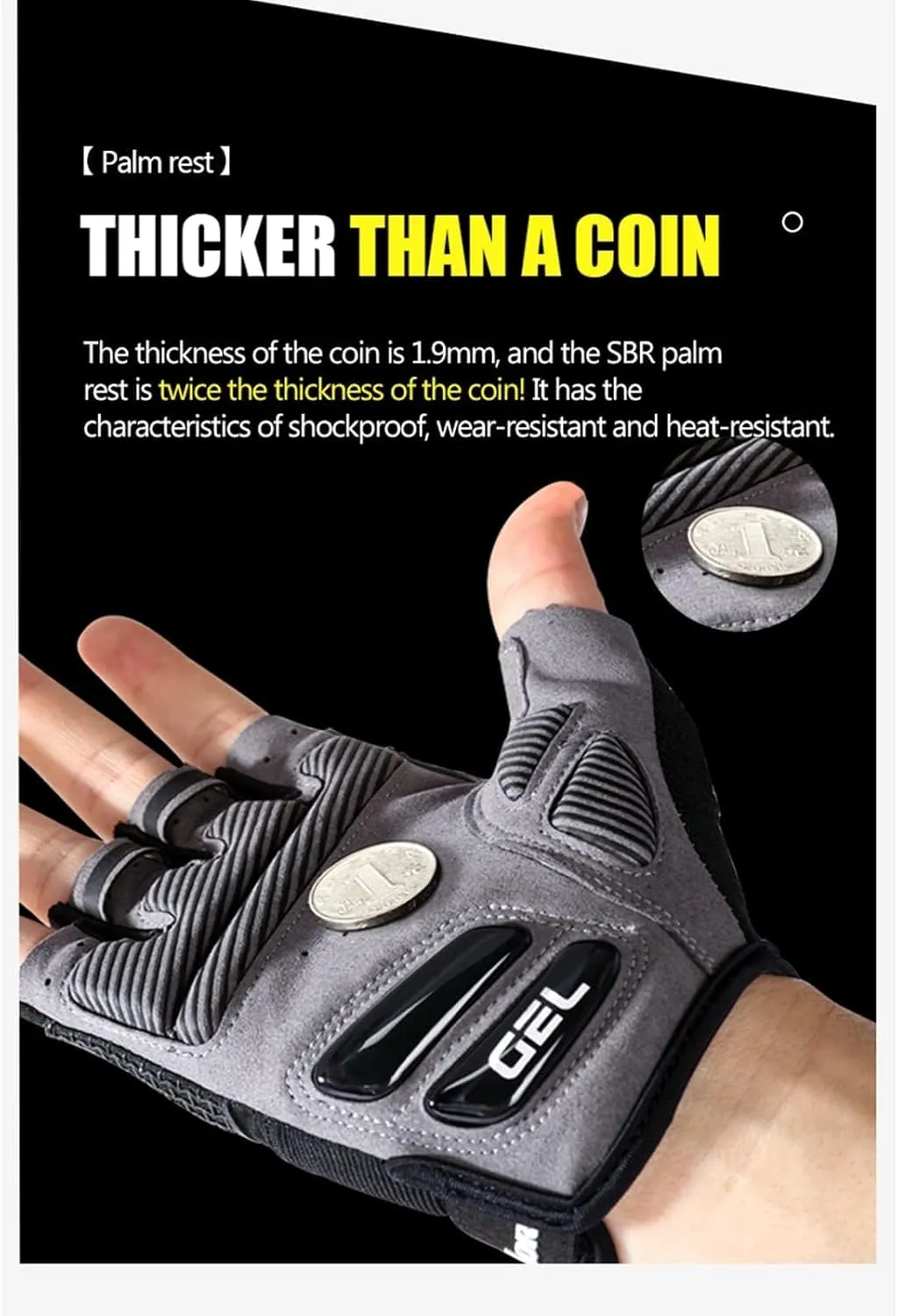 KeuLEn Mens Cycling Gloves, Mountain Bike Gloves Half Finger Road Racing Riding Gloves Gel Padded Breathable Shock-Absorbing Anti-Slip Biking MTB Motorcycle Gloves for Men Women