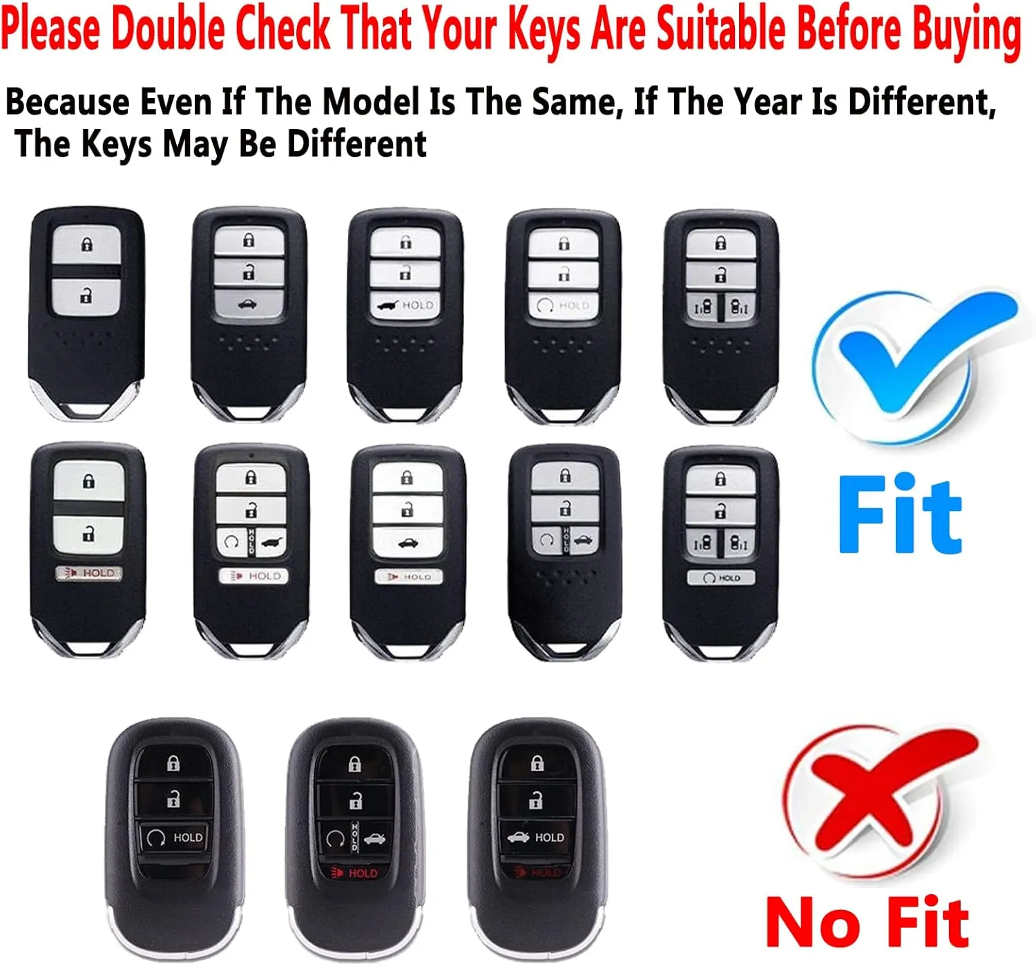 Key Fob Cover Case Compatible with Honda Accord Civic CRV HRV CRZ Fit Odyssey Passport Pilot Jed Crider Crosstour Spirior Accessories Shell (Purple)