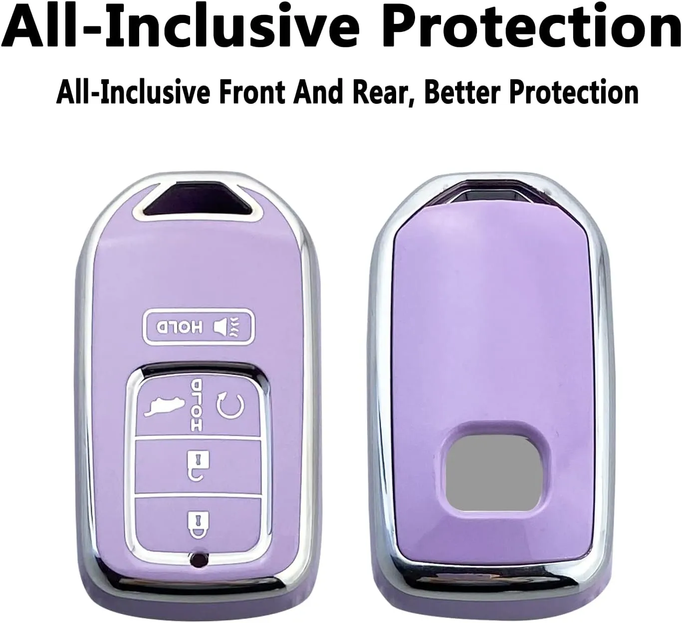 Key Fob Cover Case Compatible with Honda Accord Civic CRV HRV CRZ Fit Odyssey Passport Pilot Jed Crider Crosstour Spirior Accessories Shell (Purple)