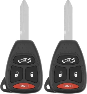 Key Fob Replacement for 2005-2007 Chrysler 300 & Grand Cherokee/ 07-09 Aspen& Durango/ 06-07 Dodge Charger Commander/ 05-07 Magnum Car Keyless Entry Remote Control,KOBDT04A 2AOKM-CYV6,2Pcs
