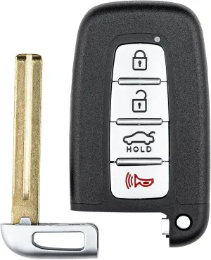 Key Fob Replacement for 2011-2015 Hyundai Azera Sonata/ 12-14 Equus/ 12 13 Elantra Sedan/ 09-13 Genesis Sedan/ 09-13 Kia Optima/ 10-12 Borrego/ 11-13 Forte Sorento/ 11-14 Rio, SY5HMFNA04, 4 Btn