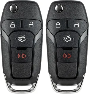 Key Fob Replacement for 2013 2014 2015 2016 Ford Fusion Car Keyless Entry Remote Control, N5F-A08TAA N5FA08TAA, 4 Buttons, 2Pcs