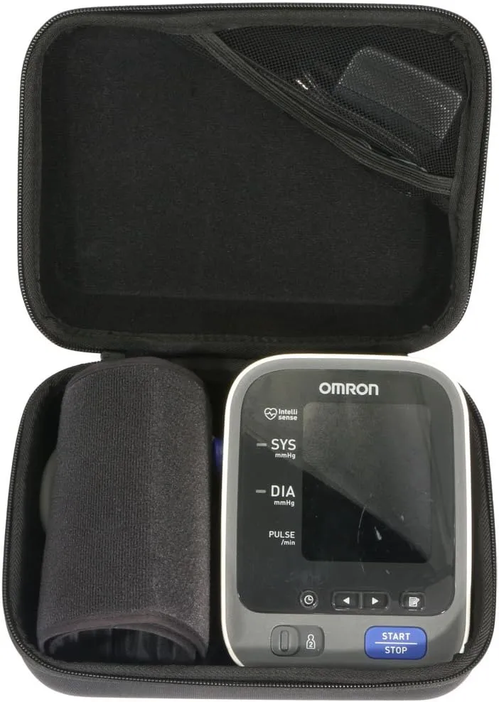 Khanka EVA Hard Case Replacement for Travel Carrying Bag for Omron 10 Series Wireless Upper Arm Blood Pressure Monitor (BP786 / BP785N / BP791IT) - Black