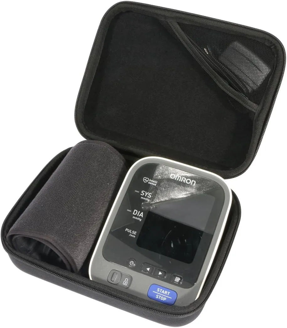 Khanka EVA Hard Case Replacement for Travel Carrying Bag for Omron 10 Series Wireless Upper Arm Blood Pressure Monitor (BP786 / BP785N / BP791IT) - Black