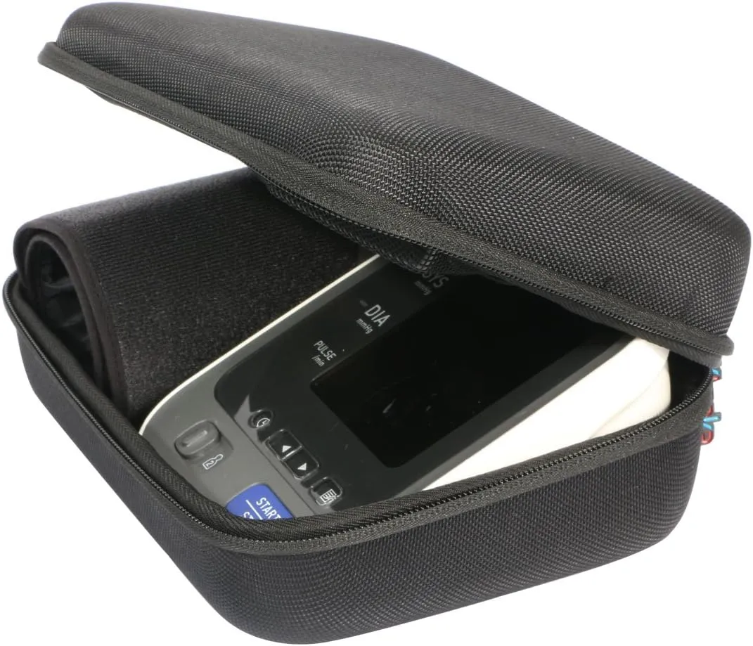 Khanka EVA Hard Case Replacement for Travel Carrying Bag for Omron 10 Series Wireless Upper Arm Blood Pressure Monitor (BP786 / BP785N / BP791IT) - Black