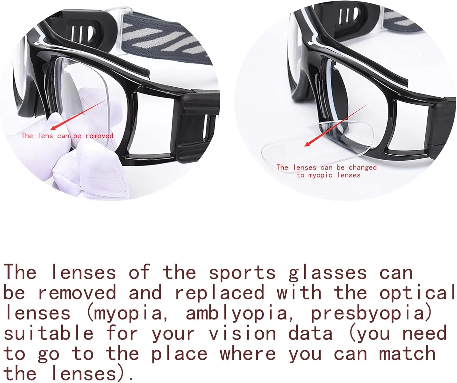Kids Sport Glasses - Basketball & Football Goggles - Boys Safety Eyewear - Anti Shock Collision Glasses - Frame 7-14