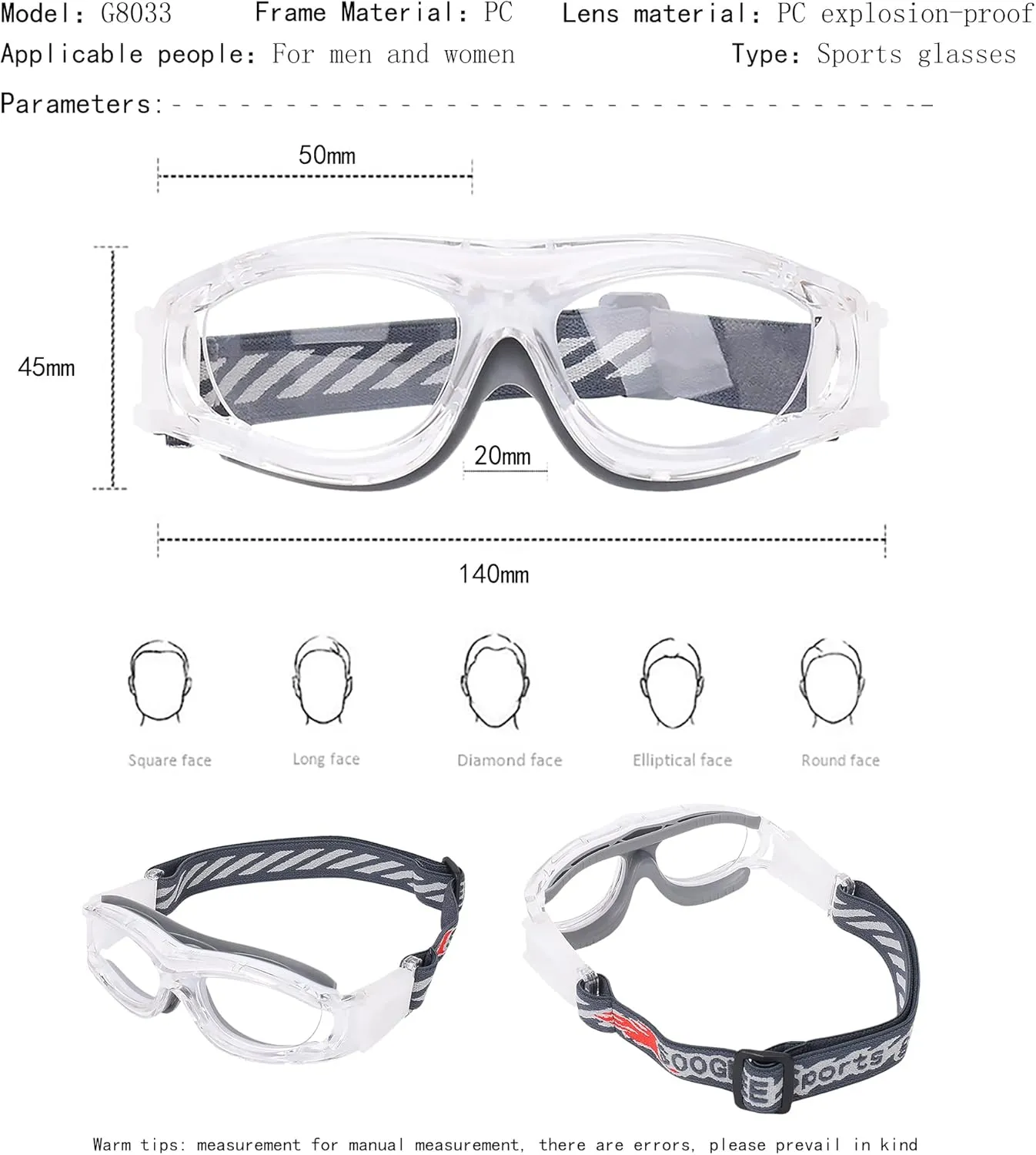 Kids Sport Glasses - Basketball & Football Goggles - Boys Safety Eyewear - Anti Shock Collision Glasses - Frame 7-14