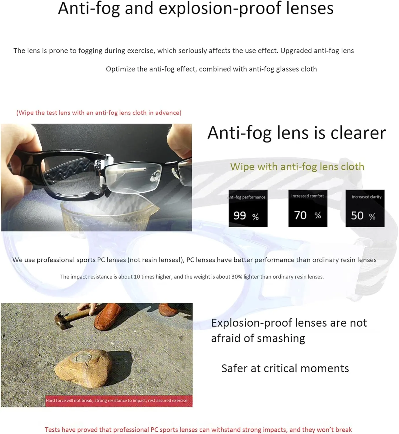Kids Sport Glasses - Basketball & Football Goggles - Boys Safety Eyewear - Anti Shock Collision Glasses - Frame 7-14