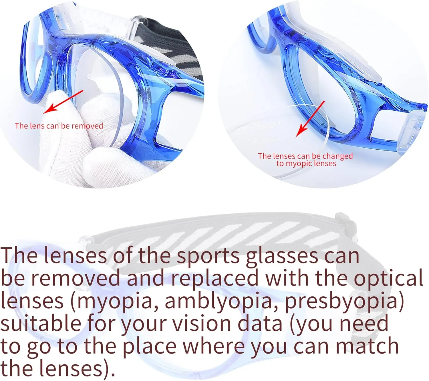 Kids Sport Glasses - Basketball & Football Goggles - Boys Safety Eyewear - Anti Shock Collision Glasses - Frame 7-14